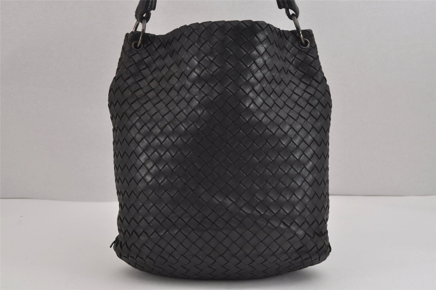 Authentic BOTTEGA VENETA Intrecciato Leather Shoulder Hand Bag Purse Black 6125J