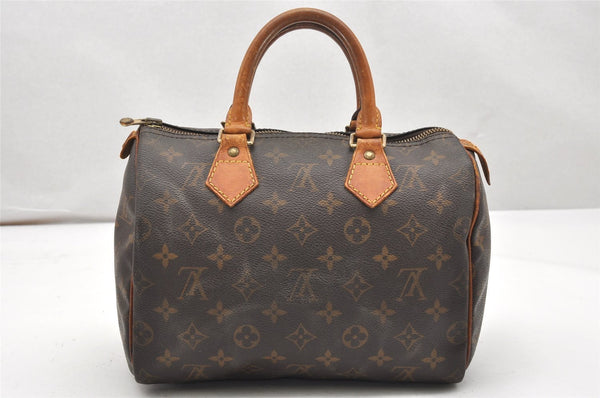 Authentic Louis Vuitton Monogram Speedy 25 Boston Hand Bag M41528 LV 6125K