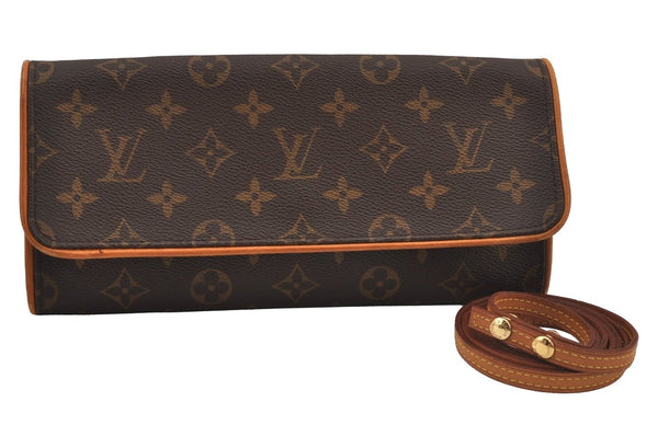 Authentic Louis Vuitton Monogram Pochette Twin GM Shoulder Bag M51852 LV 6126J