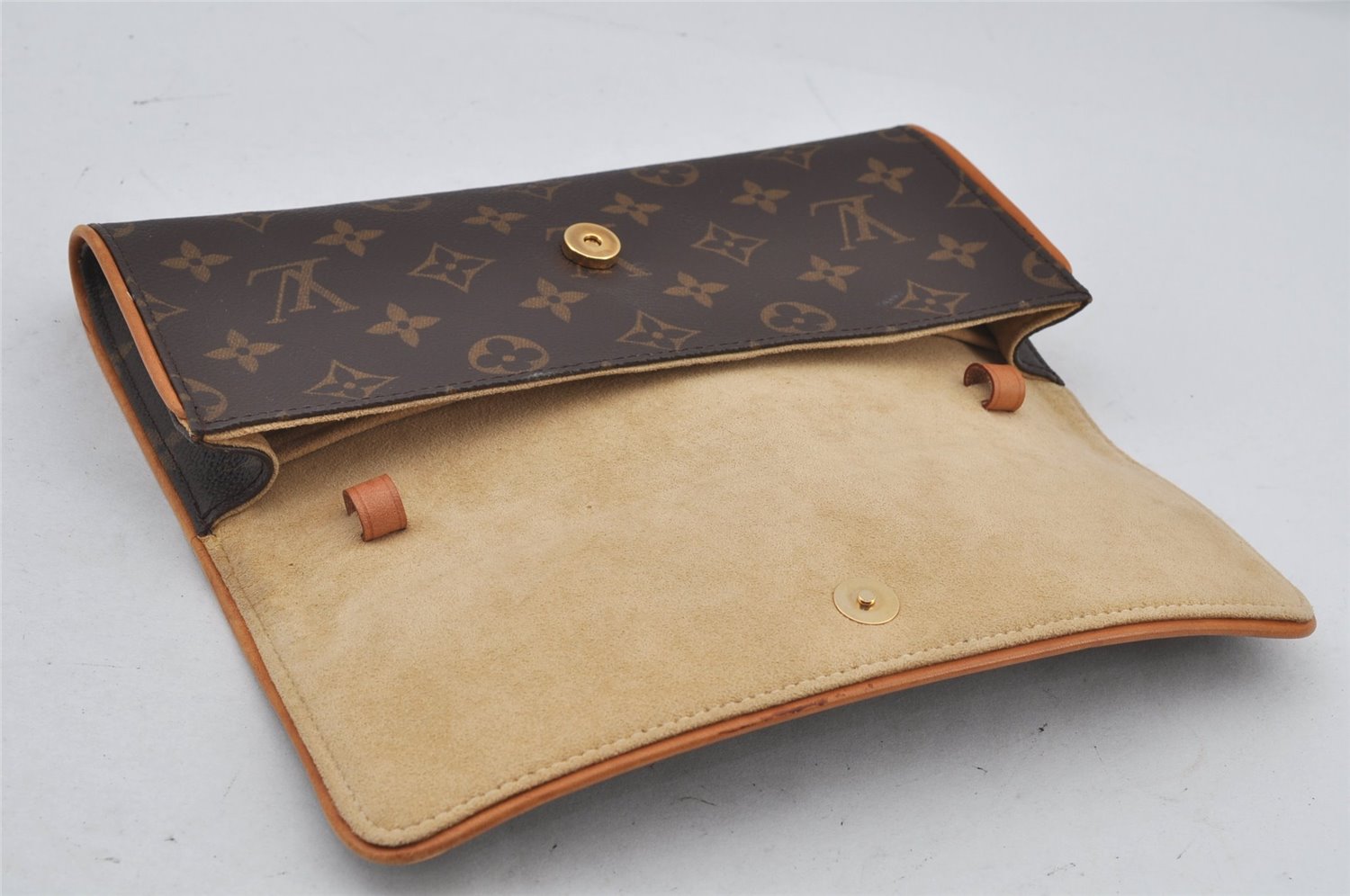 Authentic Louis Vuitton Monogram Pochette Twin GM Shoulder Bag M51852 LV 6126J