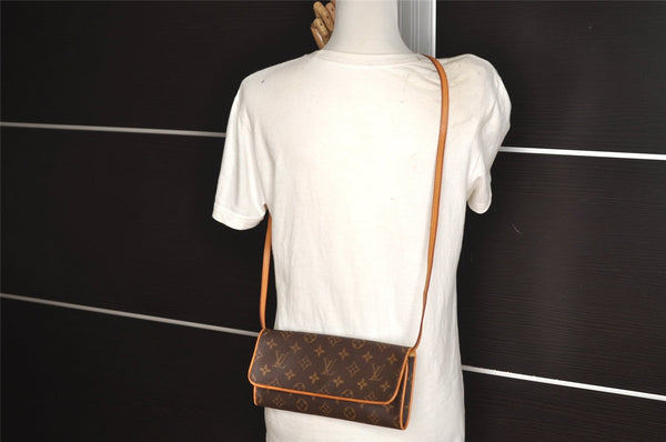 Authentic Louis Vuitton Monogram Pochette Twin GM Shoulder Bag M51852 LV 6126J