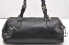 Authentic Christian Dior Vintage Hand Boston Bag Purse Leather Black CD 6128K