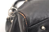 Authentic Christian Dior Vintage Hand Boston Bag Purse Leather Black CD 6128K