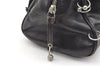 Authentic Christian Dior Vintage Hand Boston Bag Purse Leather Black CD 6128K