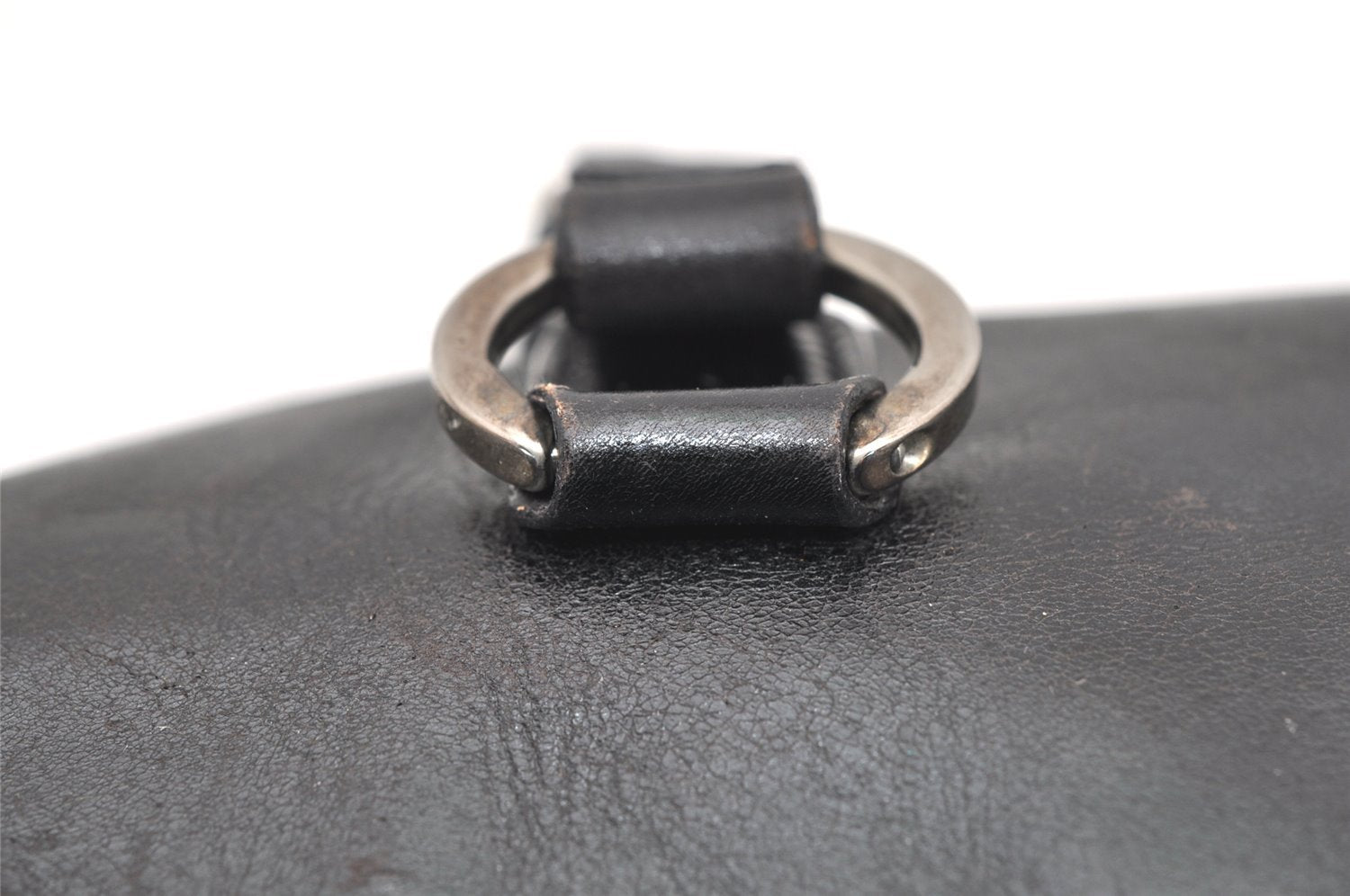 Authentic Christian Dior Vintage Hand Boston Bag Purse Leather Black CD 6128K