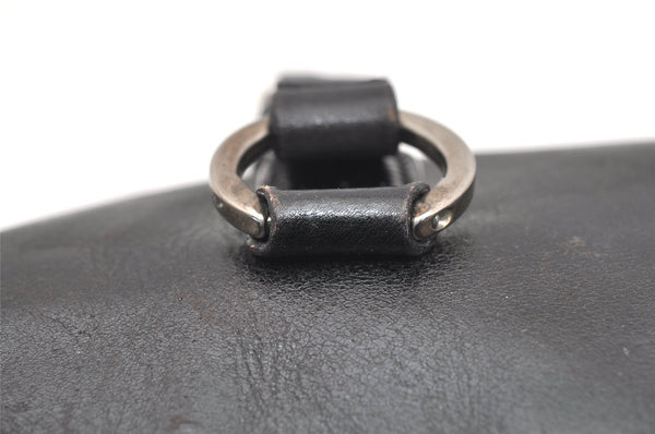Authentic Christian Dior Vintage Hand Boston Bag Purse Leather Black CD 6128K