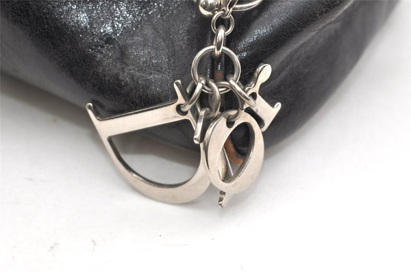 Authentic Christian Dior Vintage Hand Boston Bag Purse Leather Black CD 6128K