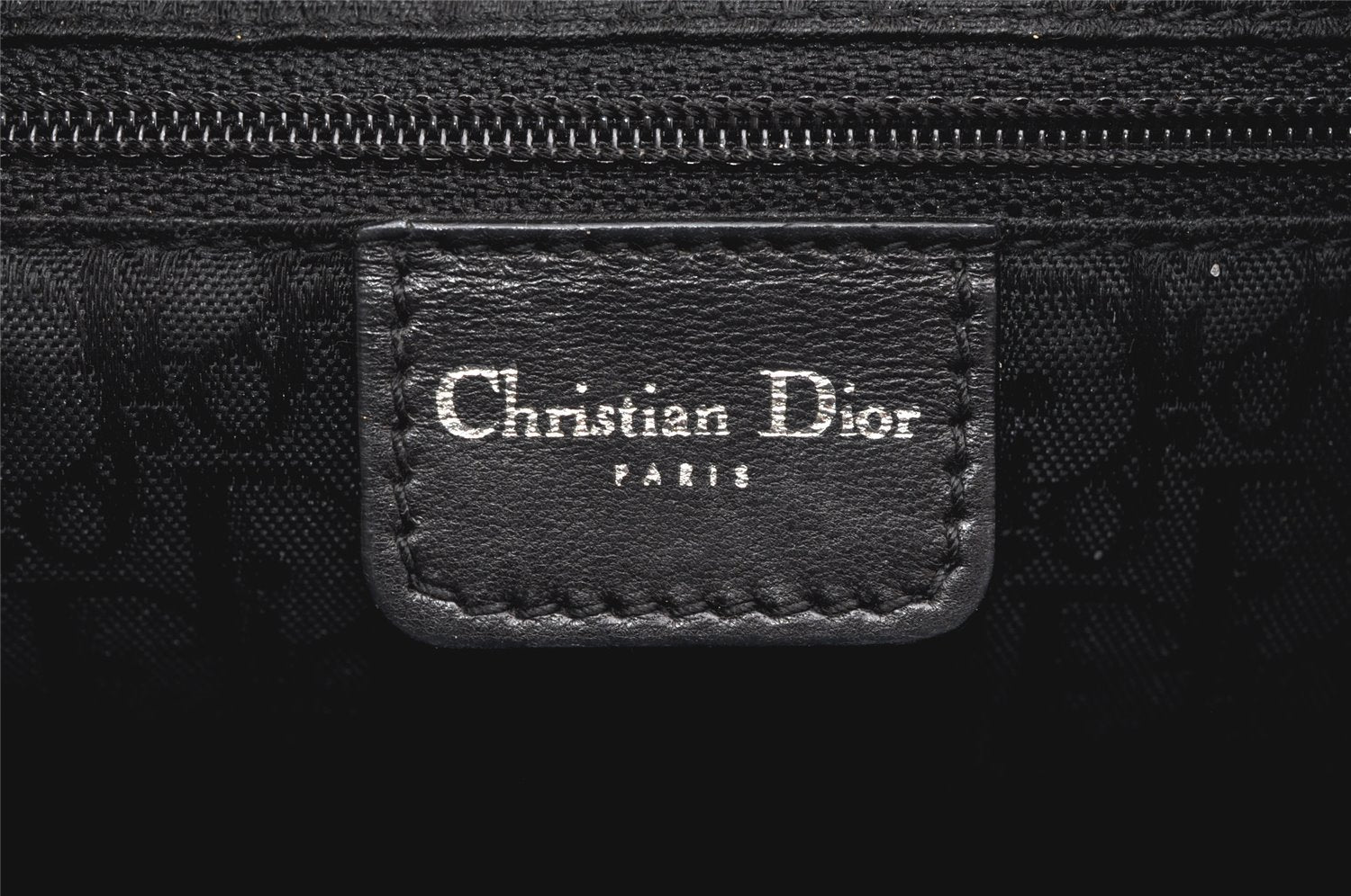 Authentic Christian Dior Vintage Hand Boston Bag Purse Leather Black CD 6128K
