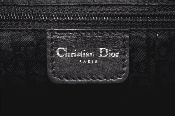 Authentic Christian Dior Vintage Hand Boston Bag Purse Leather Black CD 6128K