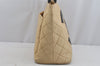 Authentic CHANEL Calf Skin Medallion CC Logo Shoulder Tote Bag Beige 6129J