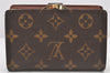 Auth Louis Vuitton Monogram Porte Monnaie Billets Viennois M61663 Wallet 6130K