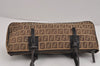 Authentic FENDI Vintage Zucchino Hand Bag Purse Canvas Leather Brown 6131J