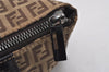 Authentic FENDI Vintage Zucchino Hand Bag Purse Canvas Leather Brown 6131J