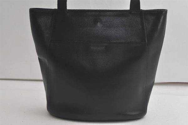 Authentic YVES SAINT LAURENT Vintage Shoulder Tote Bag Purse Leather Black 6132K