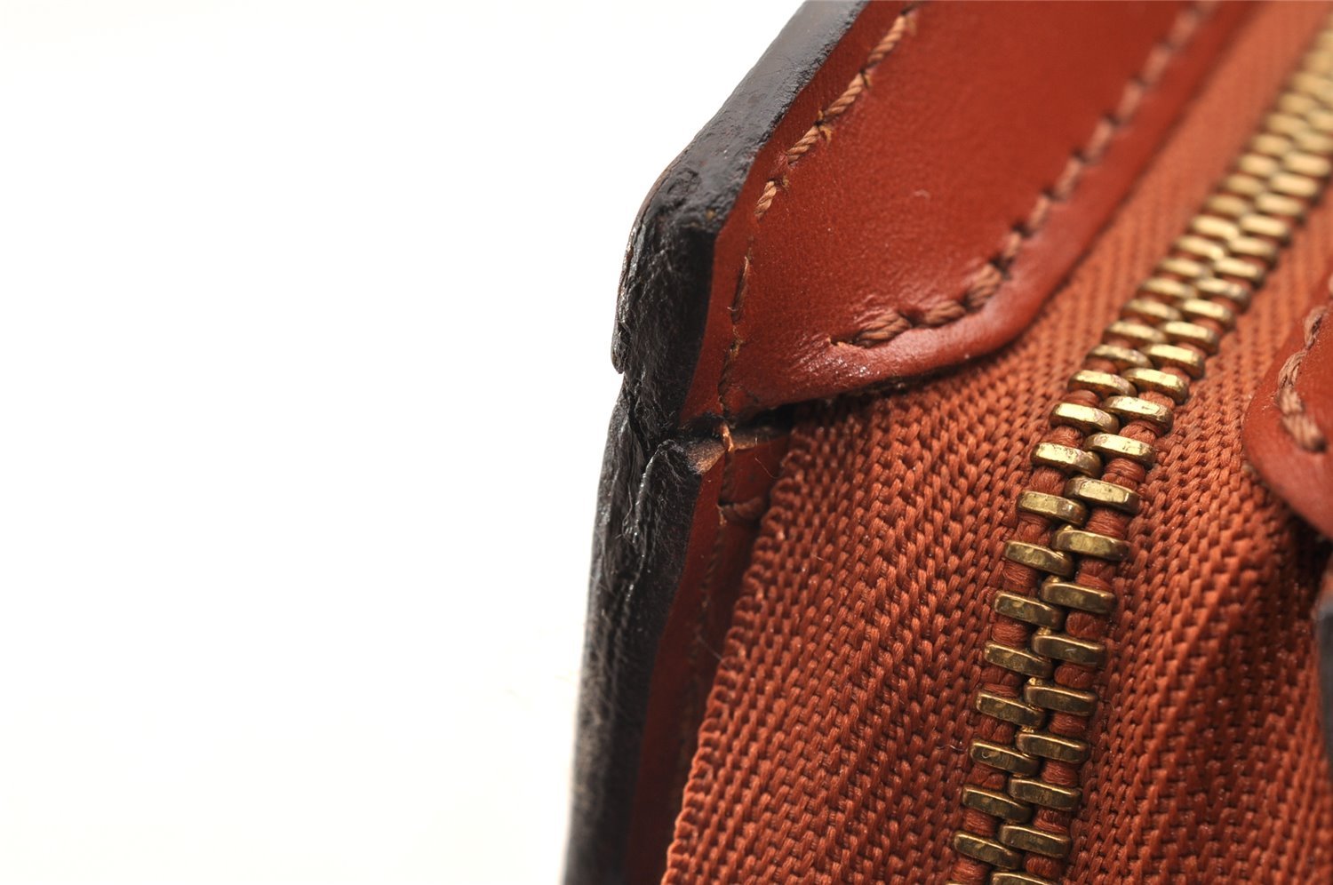 Authentic Louis Vuitton Epi Trousse Crete Clutch Bag Brown M48403 LV 6134I