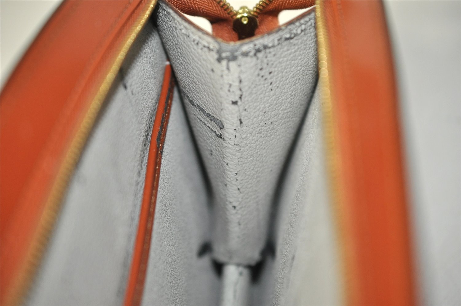 Authentic Louis Vuitton Epi Trousse Crete Clutch Bag Brown M48403 LV 6134I