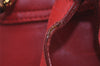 Authentic GUCCI Vintage Bamboo Backpack Purse Leather Red 6136J