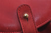 Authentic GUCCI Vintage Bamboo Backpack Purse Leather Red 6136J