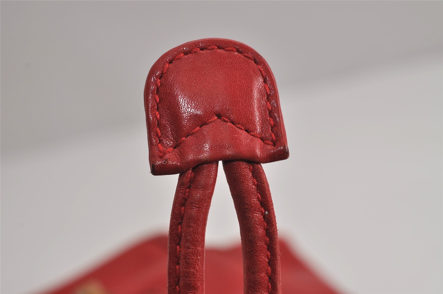 Authentic GUCCI Vintage Bamboo Backpack Purse Leather Red 6136J