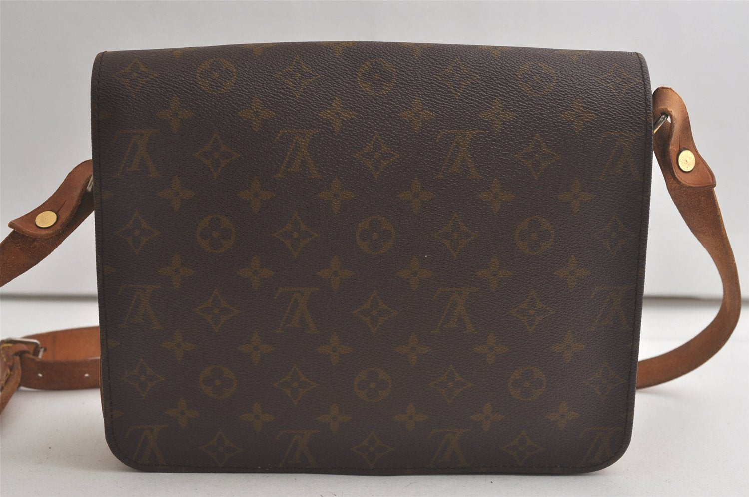 Authentic Louis Vuitton Monogram Cartouchiere GM Shoulder Bag Old Model 6137K