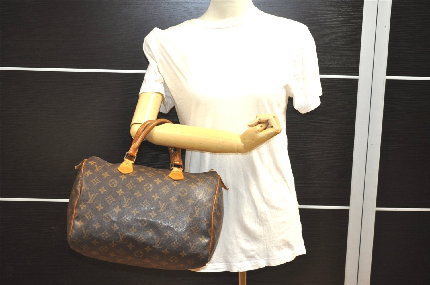 Authentic Louis Vuitton Monogram Speedy 30 Hand Boston Bag M41526 LV Junk 6139I