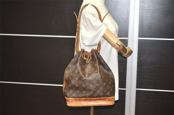 Authentic Louis Vuitton Monogram Noe Shoulder Drawstring Bag M42224 LV 6140I