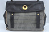 Authentic YVES SAINT LAURENT Muse Two Shoulder Bag Suede Leather Black 6141J