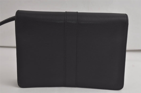Authentic GUCCI Vintage Clutch Hand Bag Purse Leather Black 6141K