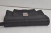 Authentic GUCCI Vintage Clutch Hand Bag Purse Leather Black 6141K