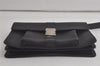 Authentic GUCCI Vintage Clutch Hand Bag Purse Leather Black 6141K