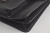 Authentic GUCCI Vintage Clutch Hand Bag Purse Leather Black 6141K