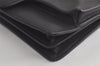 Authentic GUCCI Vintage Clutch Hand Bag Purse Leather Black 6141K