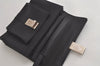 Authentic GUCCI Vintage Clutch Hand Bag Purse Leather Black 6141K