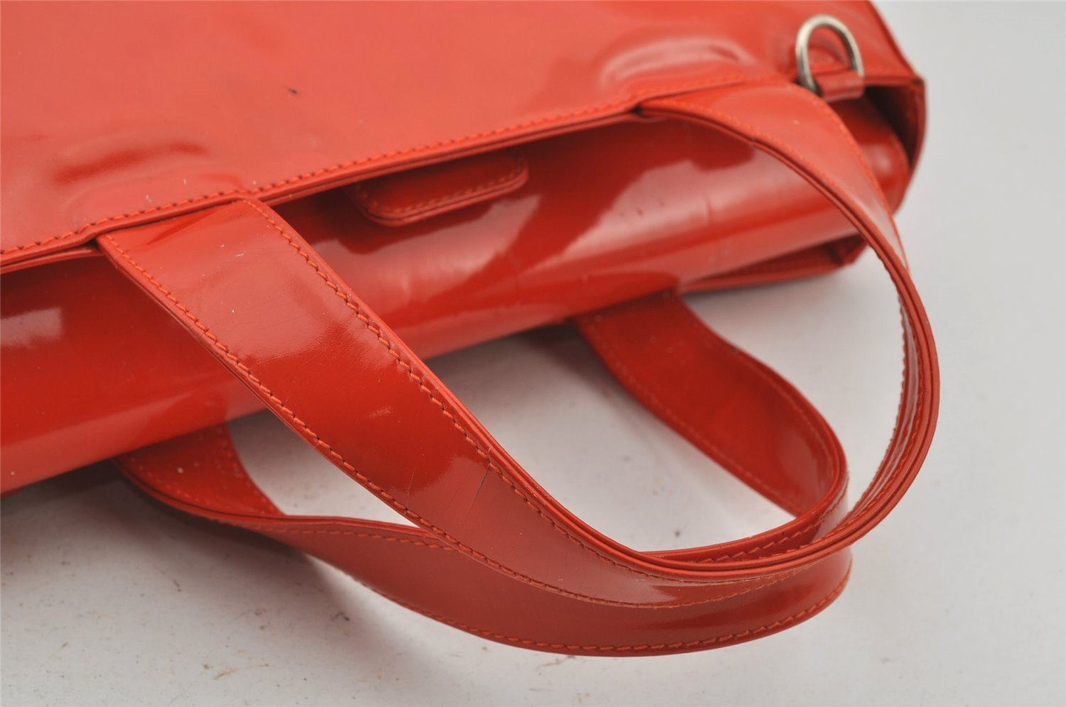 Authentic GUCCI 2Way Shoulder Hand Bag Purse Enamel Orange Junk 6142J