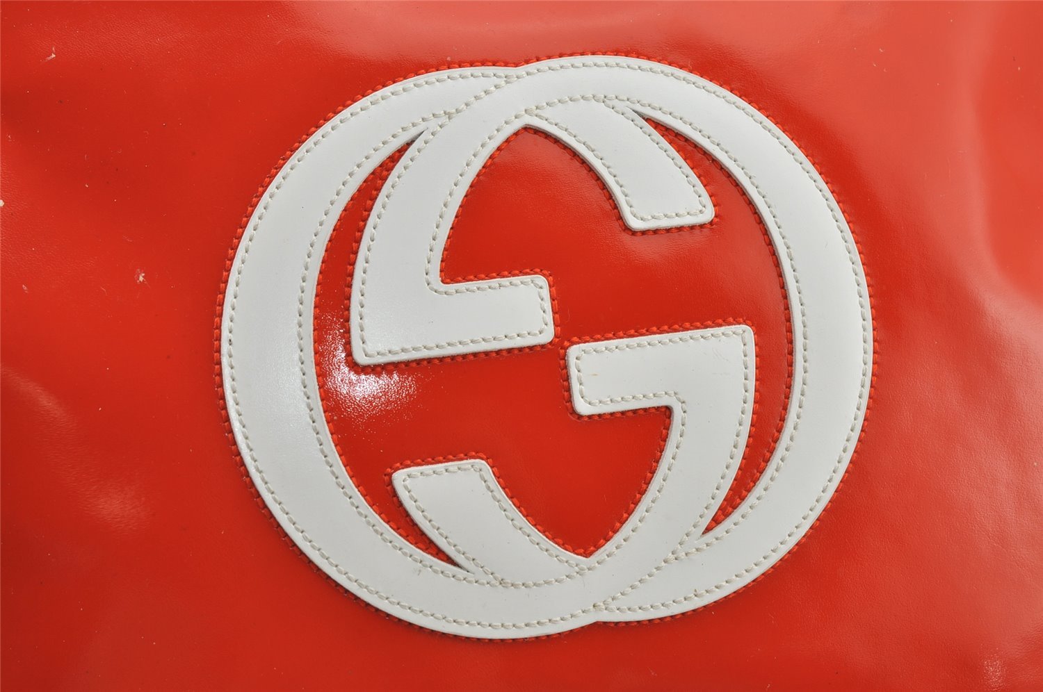 Authentic GUCCI 2Way Shoulder Hand Bag Purse Enamel Orange Junk 6142J