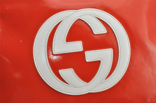 Authentic GUCCI 2Way Shoulder Hand Bag Purse Enamel Orange Junk 6142J