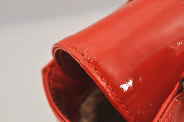 Authentic GUCCI 2Way Shoulder Hand Bag Purse Enamel Orange Junk 6142J