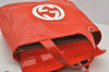 Authentic GUCCI 2Way Shoulder Hand Bag Purse Enamel Orange Junk 6142J