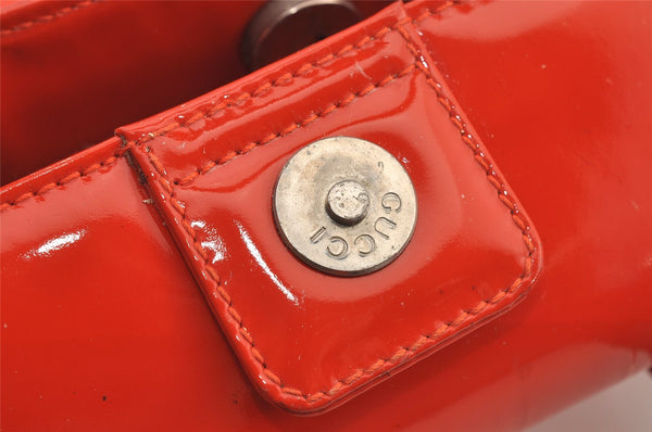 Authentic GUCCI 2Way Shoulder Hand Bag Purse Enamel Orange Junk 6142J