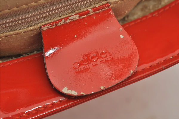 Authentic GUCCI 2Way Shoulder Hand Bag Purse Enamel Orange Junk 6142J