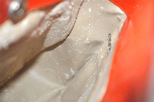 Authentic GUCCI 2Way Shoulder Hand Bag Purse Enamel Orange Junk 6142J