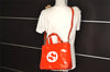 Authentic GUCCI 2Way Shoulder Hand Bag Purse Enamel Orange Junk 6142J