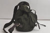 Authentic PRADA Vintage Nylon Tessuto Leather Drawstring Backpack Green 6143K