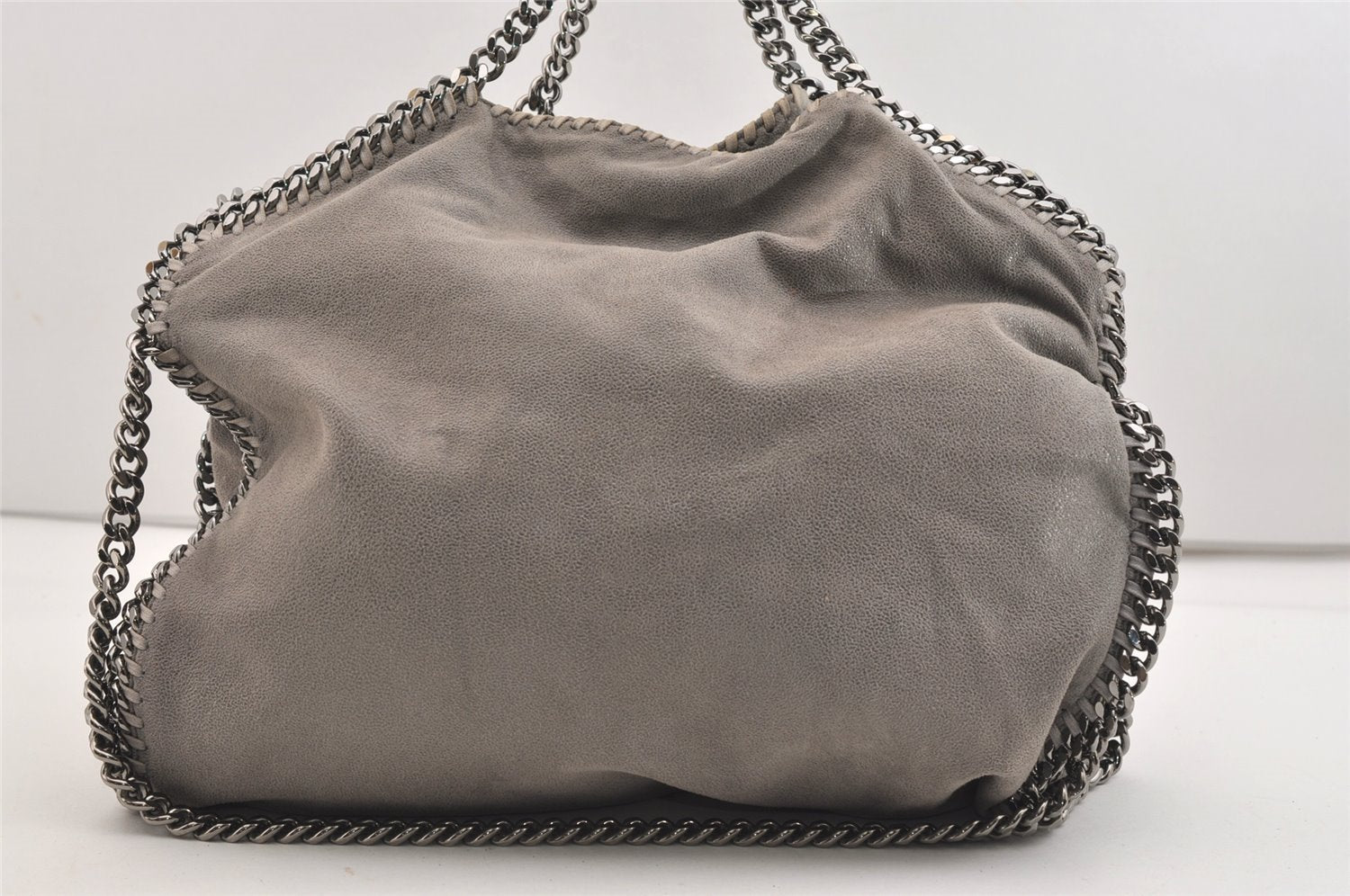 Authentic Stella McCartney Falabella Shoulder Hand Bag Leather Gray 6145J