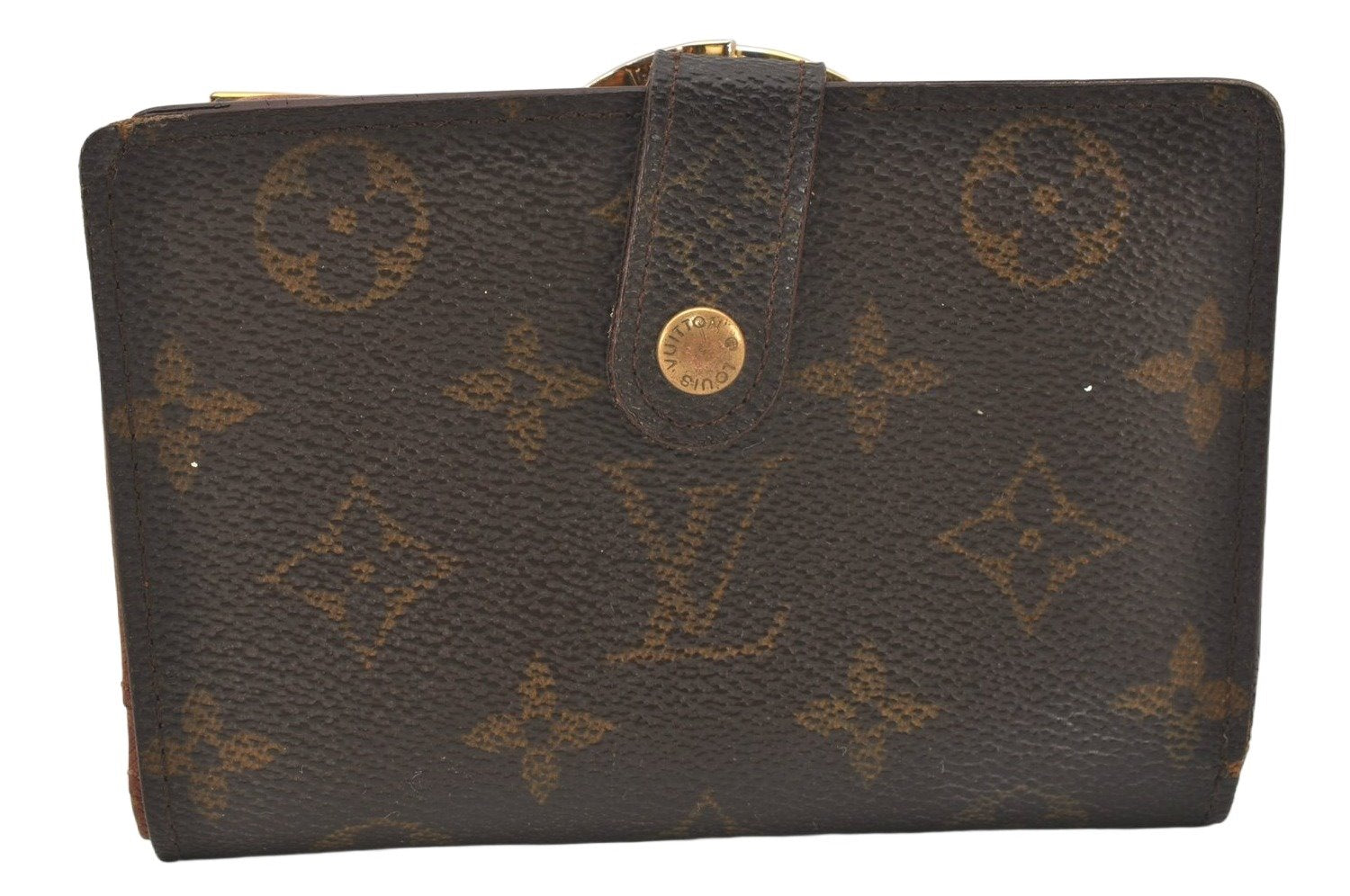 Auth Louis Vuitton Monogram Porte Monnaie Billets Viennois M61663 Wallet 6145K