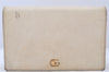 Auth GUCCI GG Marmont Double G Shoulder Long Wallet Leather 456126 White 6146K