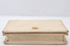 Auth GUCCI GG Marmont Double G Shoulder Long Wallet Leather 456126 White 6146K