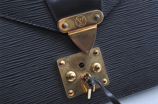 Authentic Louis Vuitton Epi Sellier Dragonne Clutch Bag Black M52612 LV 6147I