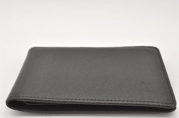 Auth Louis Vuitton Taiga Portefeuille Florin Bifold Wallet Black M31112 LV 6148K