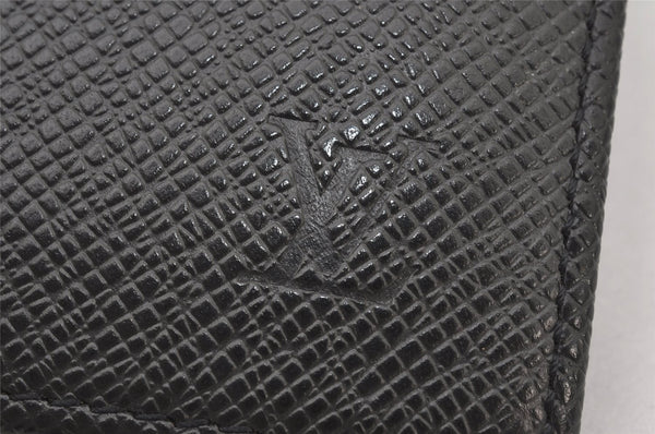 Auth Louis Vuitton Taiga Portefeuille Florin Bifold Wallet Black M31112 LV 6148K